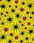 Radiant Starburst Pattern Yellow Rug