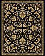 Classic Floral Leaf Scrollwork Design Rug