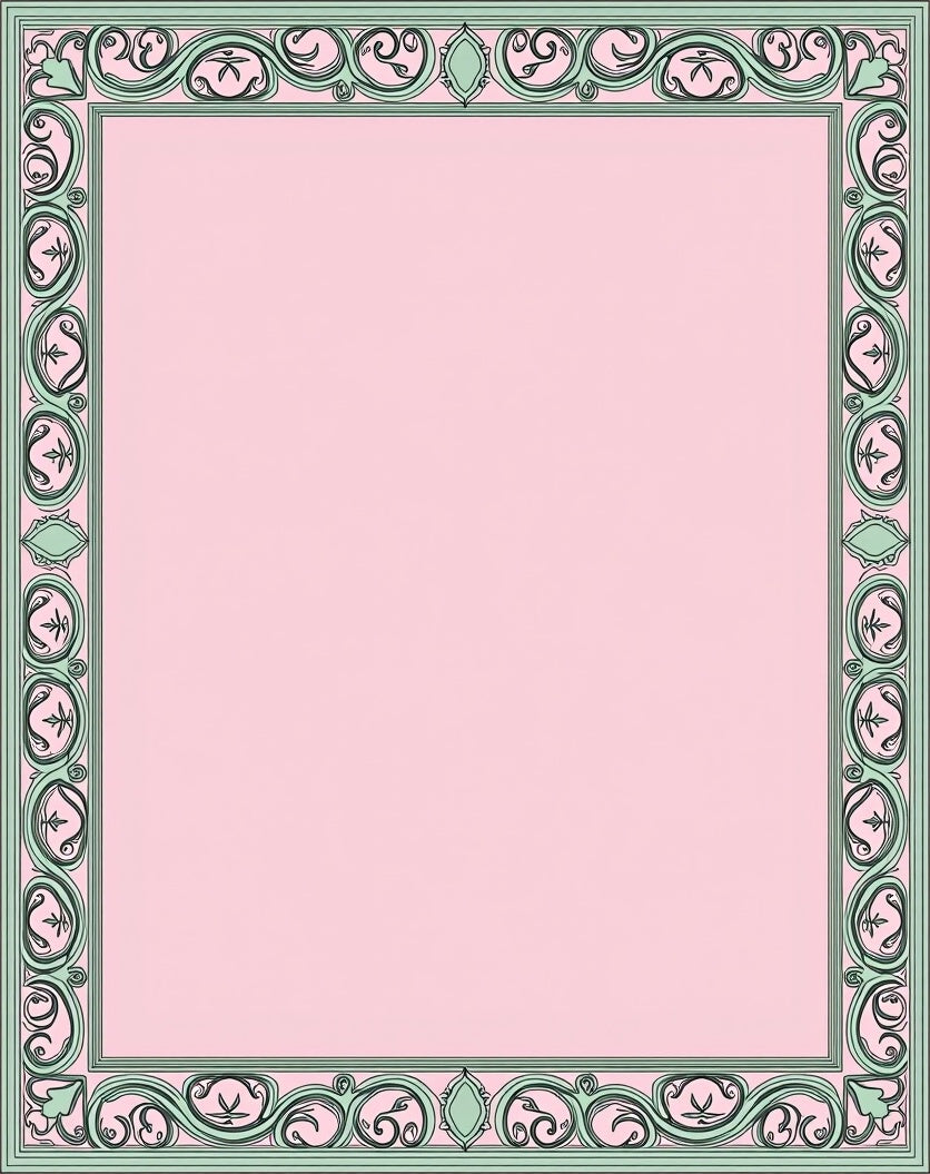Elegant Scrollwork Border Design Rug