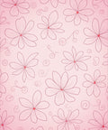 Pink Floral Swirl Outline Design Rug