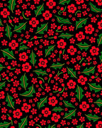 Red Floral Leaf Pattern Rug