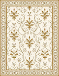 Classic Floral Swirls Bordered Cream Rug