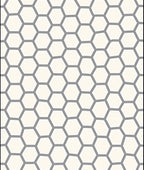 Gray Cream Hexagonal Pattern Rug