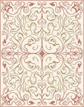 Ornate Scrollwork Damask Pattern Design Rug