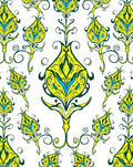 Vibrant Yellow Blue floral pattern Rug