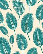 Tropical Palm Leaf Pattern Design Rug