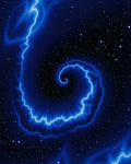 Cosmic Lightning Swirl Abstract Rug