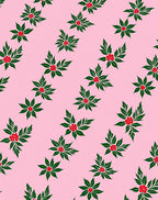 Pink Floral Berries and Leaves Rug