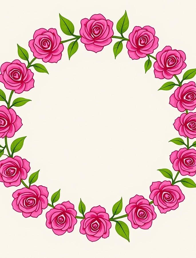 Pink Rose Garland Patterned Rug