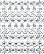 Intricate Black White Repeating Pattern Rug