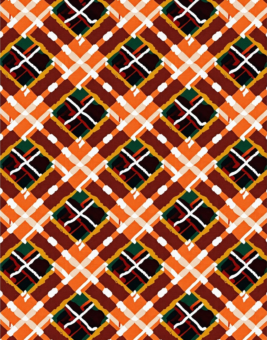 Bold Checked Diamond Pattern Design Rug
