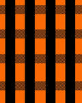 Bold Orange Black Plaid Design Rug