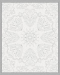 Delicate Gray Floral Mandala Outline Rug