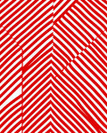 Bold Red White Striped Geometric Pattern Rug