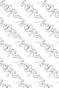 Minimalist White Gray Swirl Flower Pattern Rug