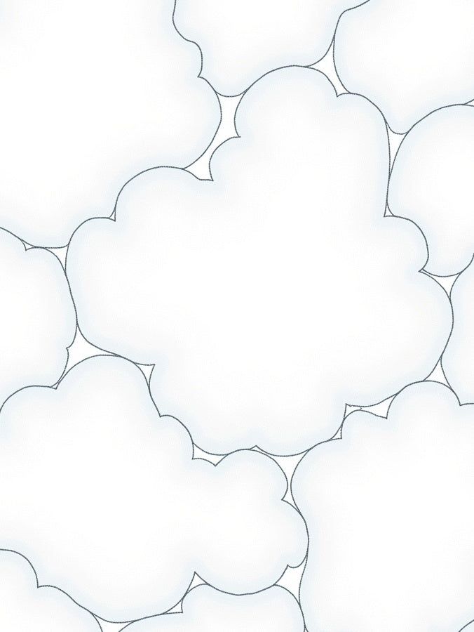 White Cloud Pattern Abstract Design Rug