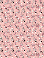 Playful Pink Botanical Abstract Pattern Rug