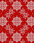 Red White Snowflake Pattern Rug