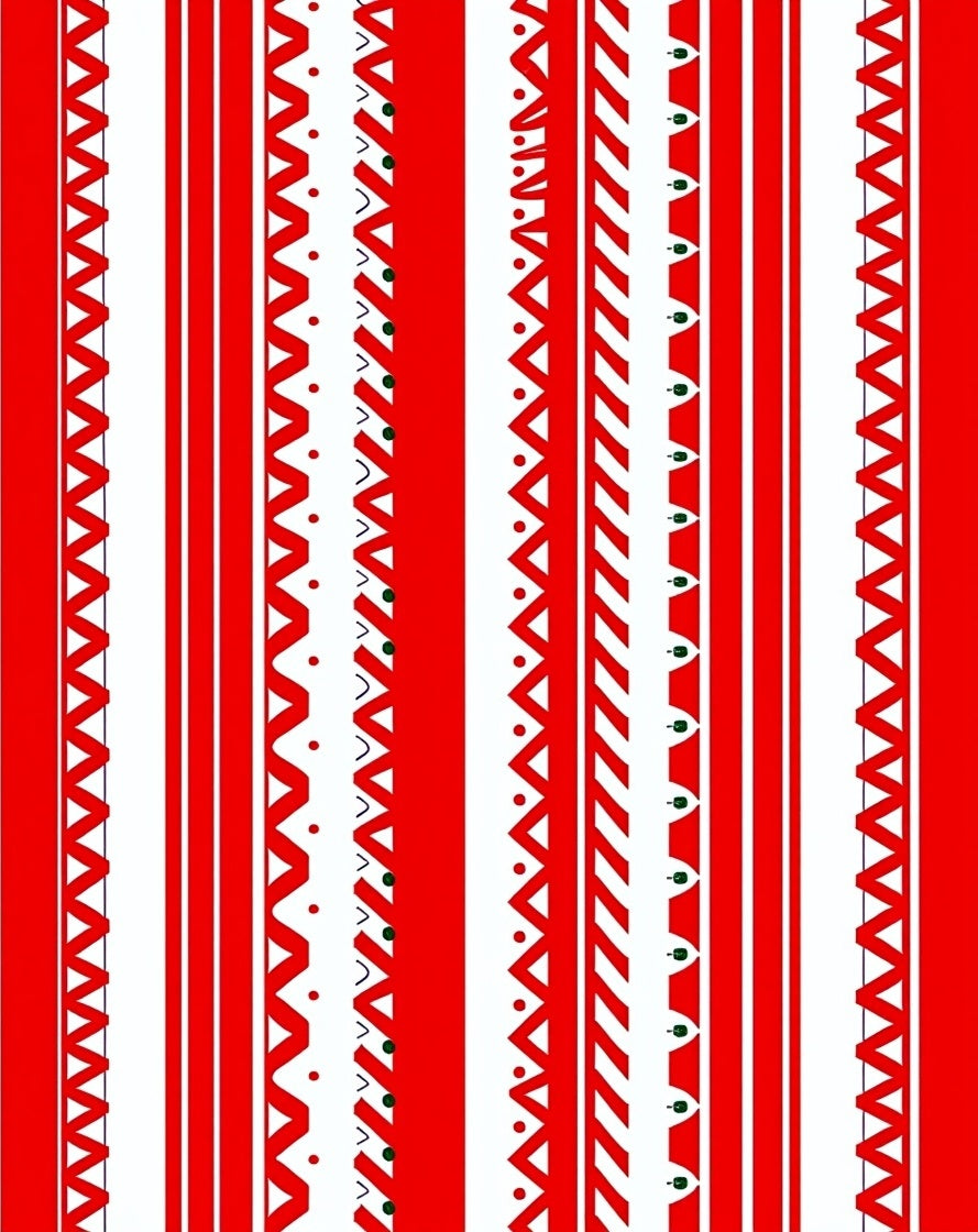 Red White Vertical Stripe Pattern Design Rug