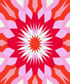 Vibrant Floral Burst Mandala Design Rug