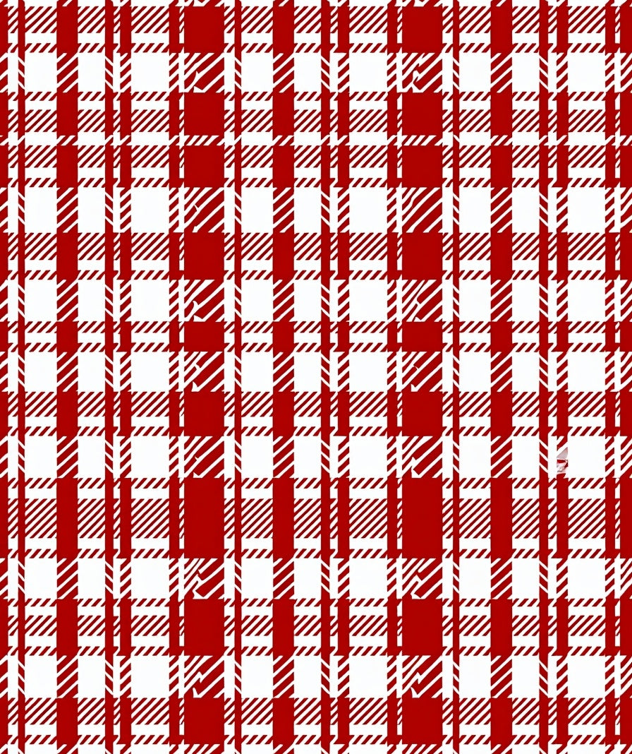 Classic Red White Plaid Pattern Rug