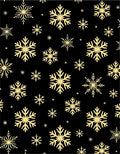 Golden Snowflakes Black Background Rug