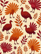 Autumn Turkey Leaf Pattern Rug