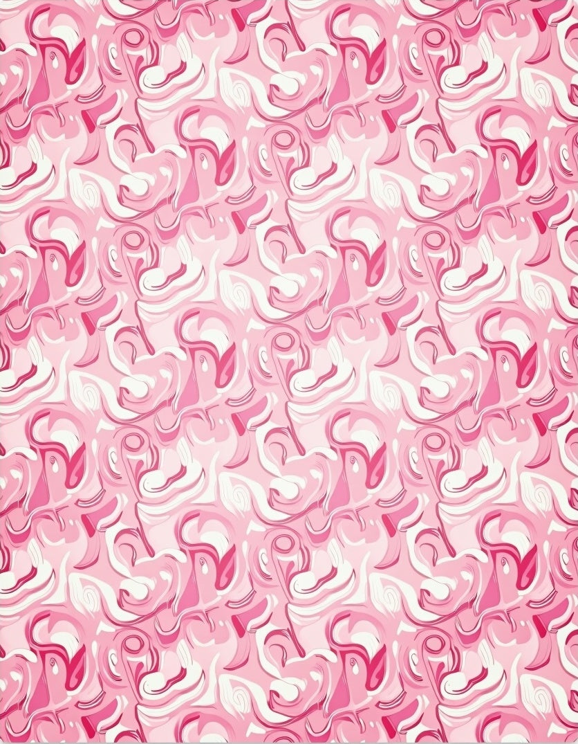 Whimsical Pink Swirl Pattern Design Rug