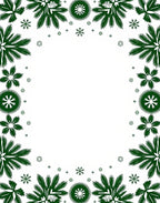 Festive Evergreen Snowflakes Border Rug