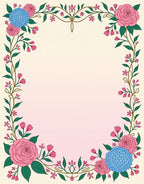Pink Hydrangea Rose Floral Garland Rug