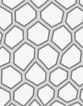 Modern Gray Hexagon Pattern Rug