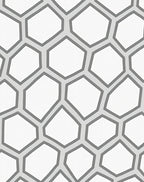 Modern Gray Hexagon Pattern Rug