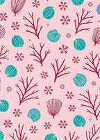 Coral Shell Snowflake Pattern Rug