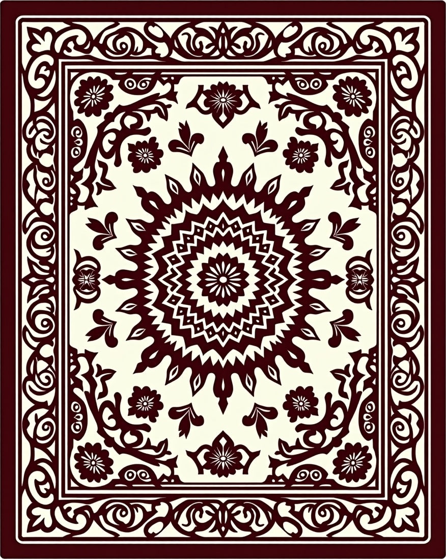 Classic Floral Mandala Design Rug