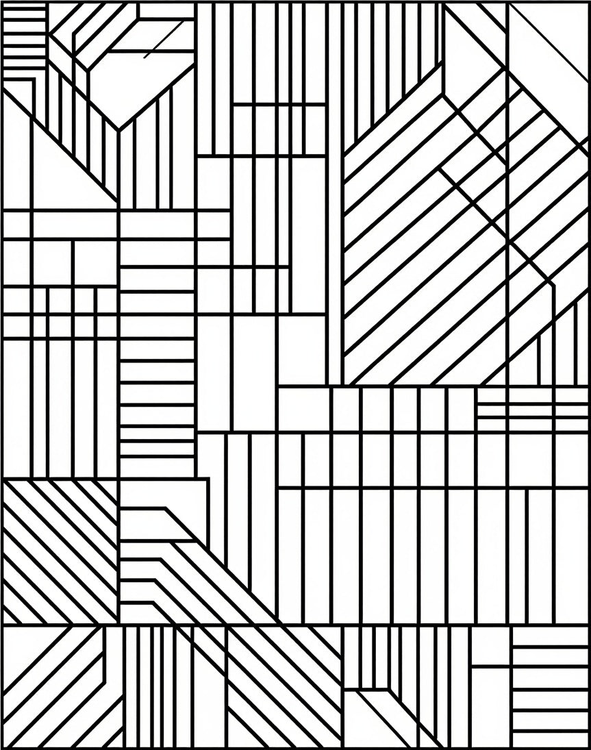 Structured Lines Geometric Pattern Rug
