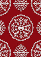 Crimson Snowflake Medallion Pattern Rug