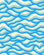Blue Wave Pattern Comfort Rug