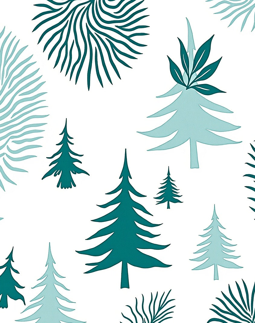 Teal Forest Pattern Design Rug
