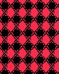 Red Black Pixelated Geometric Pattern Rug
