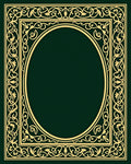 Elegant Gold Flourish Oval Border Rug
