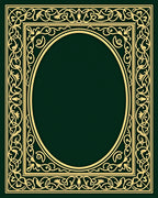 Elegant Gold Flourish Oval Border Rug