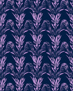 Art Nouveau Floral Navy Lavender Design Rug