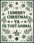 Dark Green Festive Foliage Holiday Rug