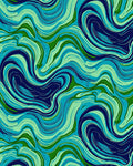 Swirling Ocean Blue Green Abstract Pattern Rug