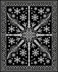 Black and White Snowflake Floral Mandala Rug