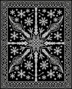 Black and White Snowflake Floral Mandala Rug