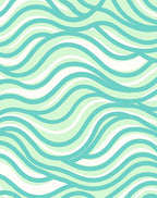 Cool Tone Wave Pattern Rug