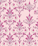 Pink Lilac Damask Ornate Pattern Rug
