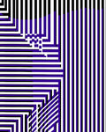 Bold Purple White Striped Geometric Rug