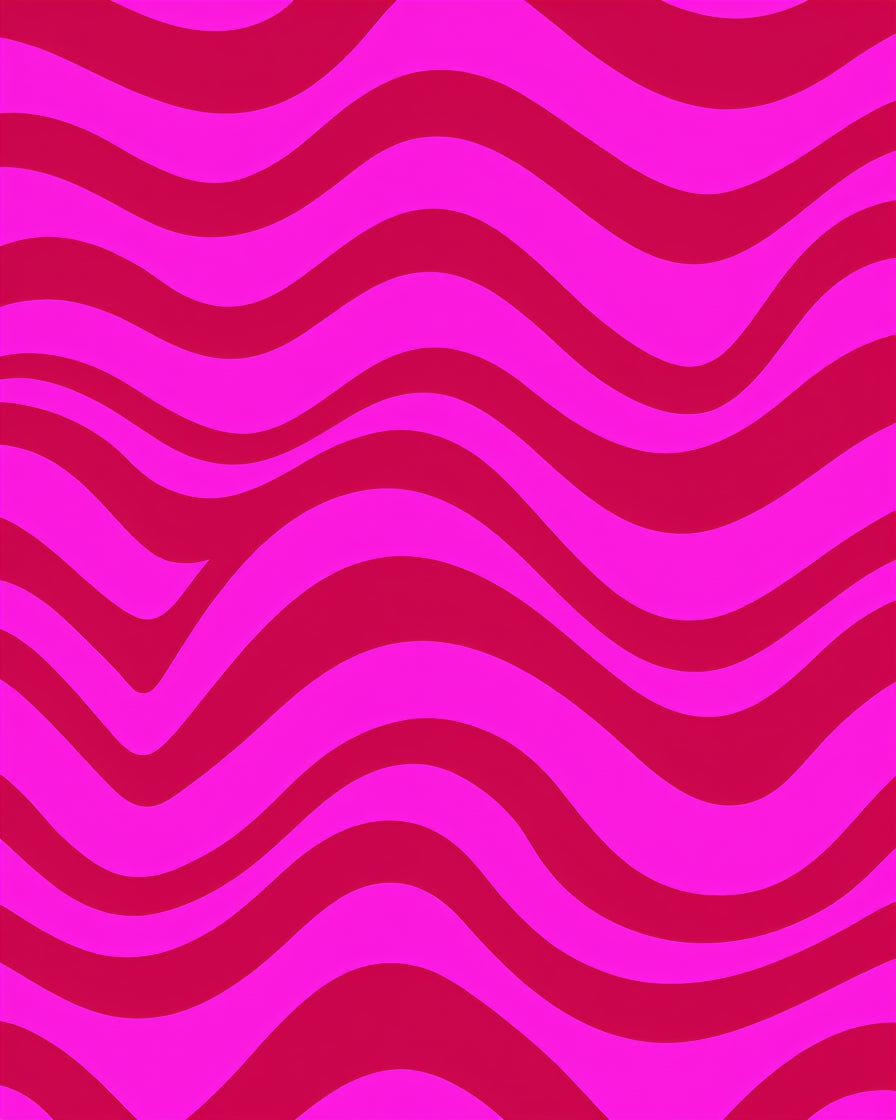 Bold Pink Wave Abstract Pattern Rug